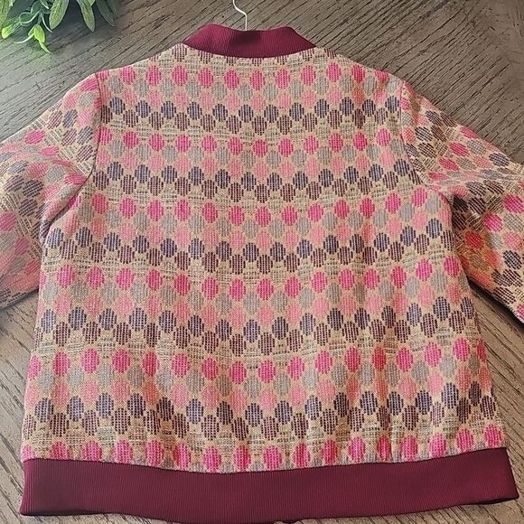 Chloe Oliver Anthropologie geo jacquard jacket size M excellent condition - Picture 9 of 11